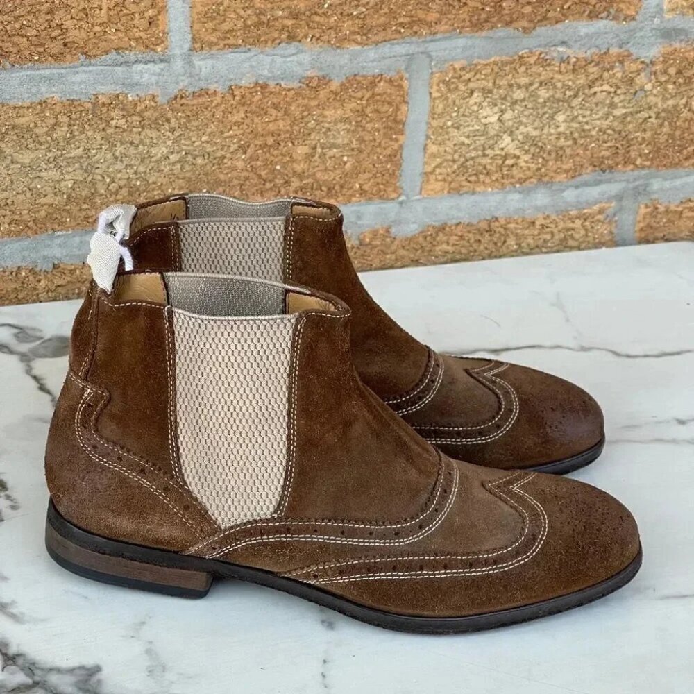 Calzoleria Toscana Wingtip Chelsea Boots 8.5